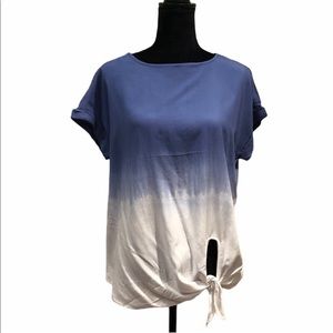 NWT Beach Lunch & Lounge shortsleeved pullover blue white tie dye top size small